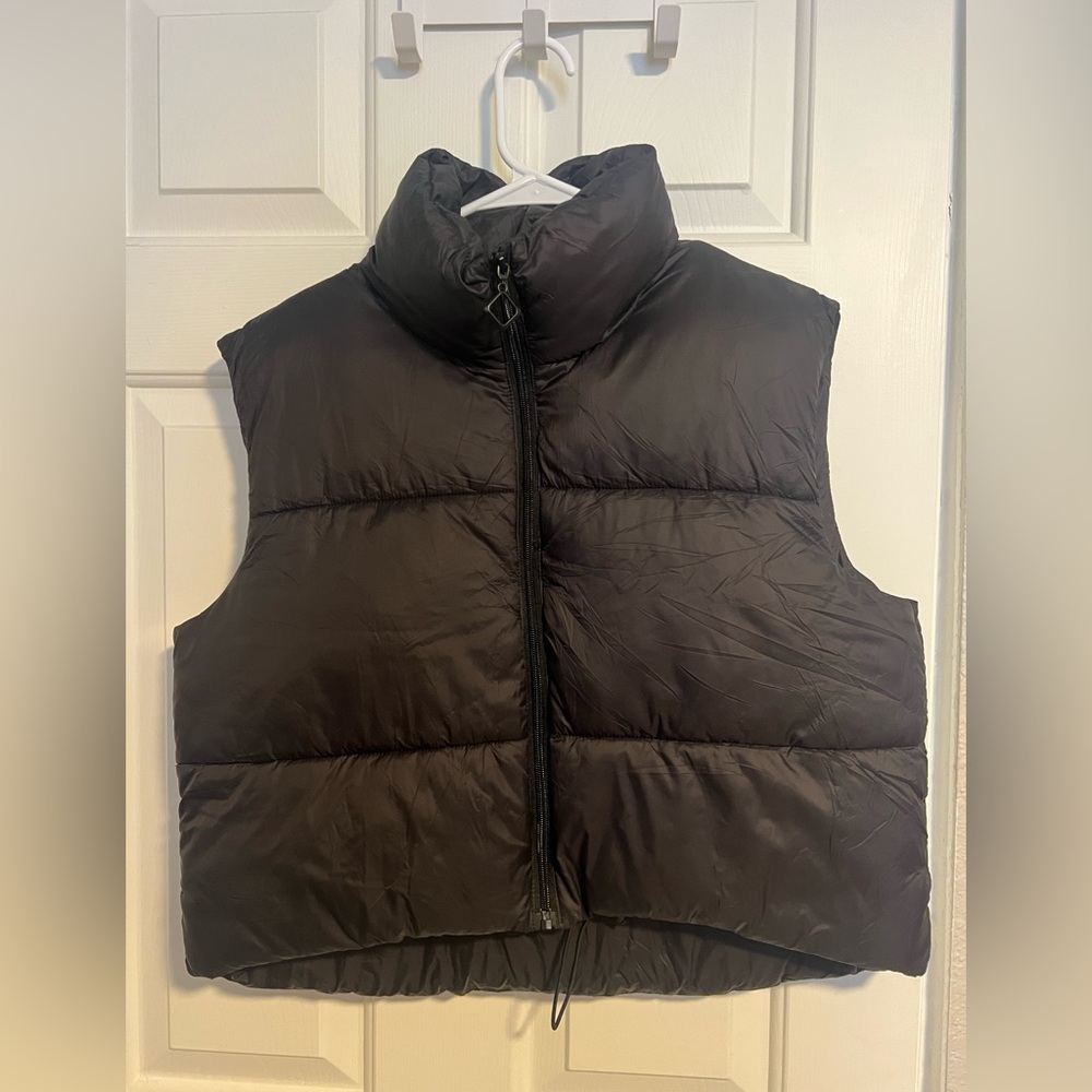 Black Puffer Vest NWOT